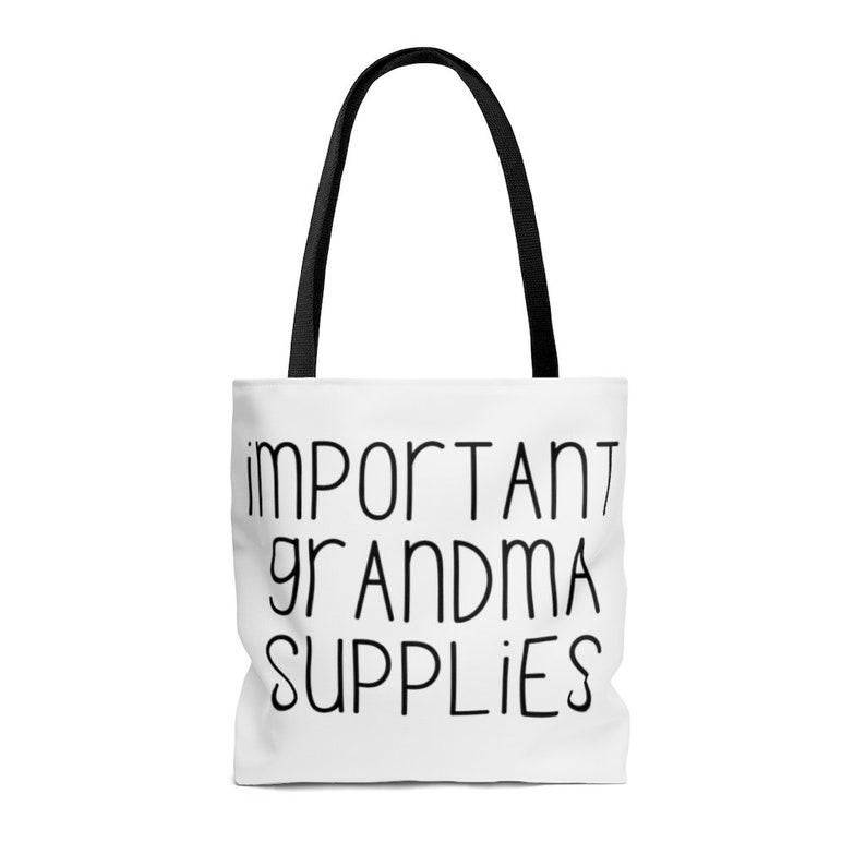 Important Grandma Supplies Tote Bag Babysitting Purse Funny Gift For Mom Nana Gram Best Grandma Ever Mother's Day Gift image 2