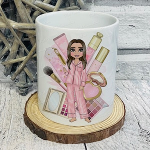 Personalised Ceramic Makeup Brush Holder: Easter Birthday Gift