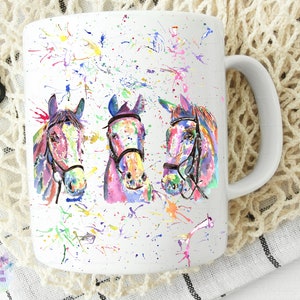 Watercolour horse mug can be personalised