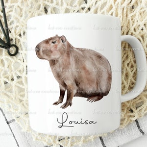 personalised watercolour capybara mug