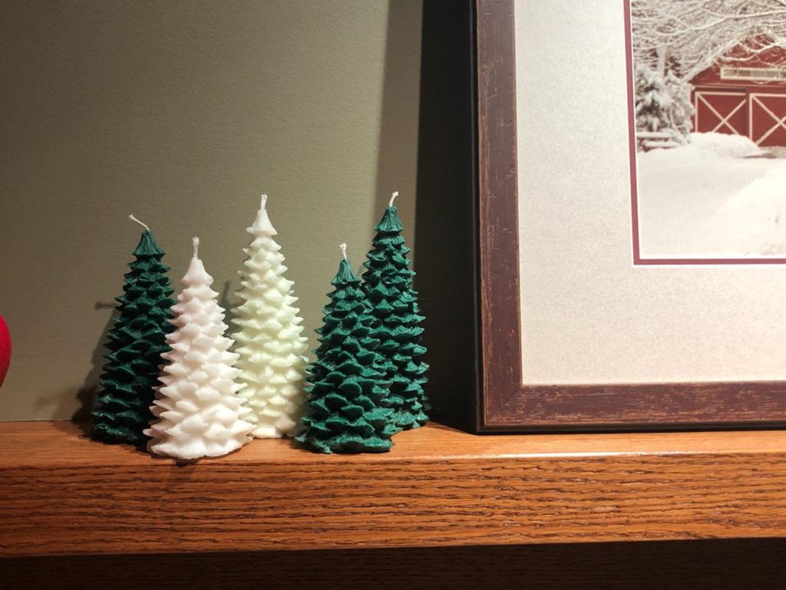 Evergreen Scented Pine Tree Christmas Candle Handmade Winter Etsy