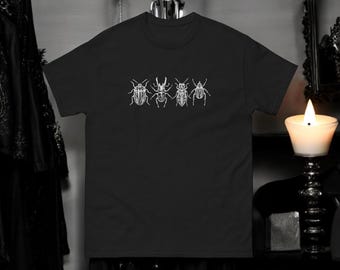 Gothic Insect Graphic T-Shirt - Dark Academia Entomology Art
