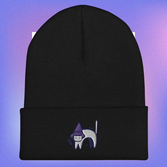 UNDEAD CLUB | Chibi Witch Cat | Gothic Spooky Season Witchy clothing Dark grunge Halloween Vampire Bat Vintage Skull Streetwear Beanie