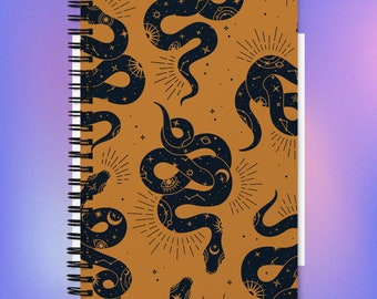 Spiraalvormig notitieboek Witchy Snake | Gothic Snakes & Stars-dagboek