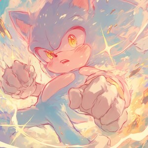 Sonic the Hedgehog Digital Download Wall Art Poster, Printable Sonic Decor for Kids Room, Video Game Inspired Artwork for Fans
