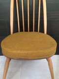 MyHome new seat pad(s) for Ercol dining chairs with straps and press studs (Old gold/ mustard)