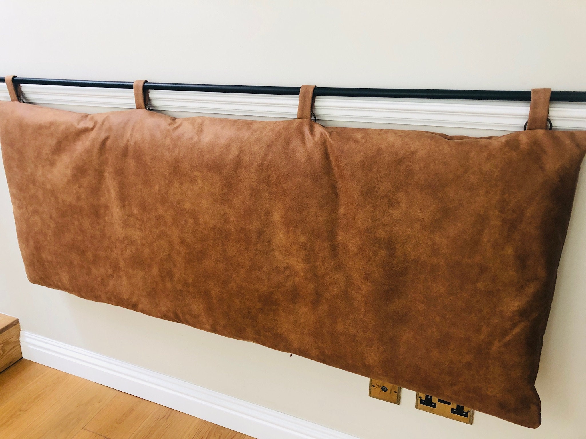 Myhome Wall Cushions / Headboards in Faux Tan Leather Fabric Etsy UK