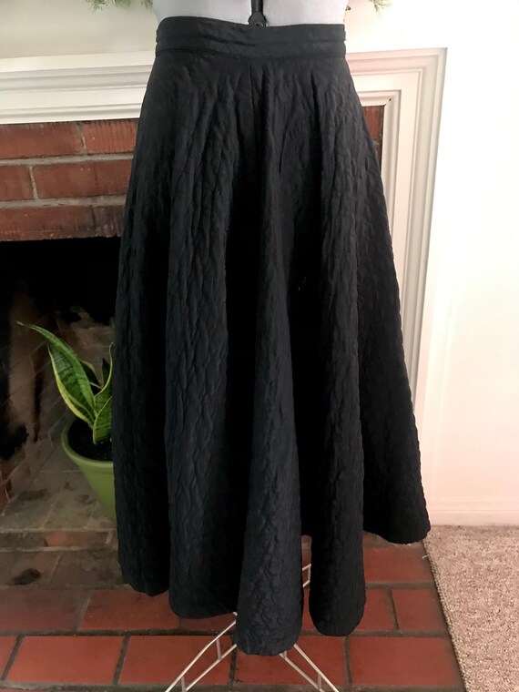 Lovely Black 1950's Quilted Ladies FULL Skirt