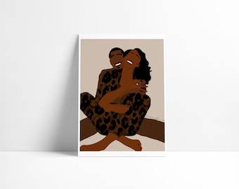 I'm in Love – Black Girl Digital Wall Art – Printable Download – Soft Life Aesthetic – Romantic Feminine Decor