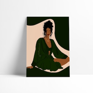 Soft and Relaxed – Black Girl Wall Art Printable – Digital Download – Soft Life Aesthetic – Feminine Home Decor