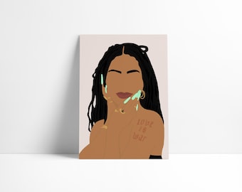 En mi piel – Arte mural digital de chica negra – Decoración imprimible de amor propio – Estética de vida suave – Arte mural femenino para descargar