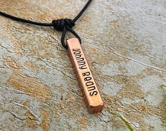 Personalized dog name necklace with adjustable leather cord, dog owner gift, dog memorial necklace, custom dog memorial gift