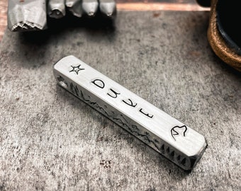 Personalized Mountain Dog Tag: Hand-Stamped Metal Pet ID