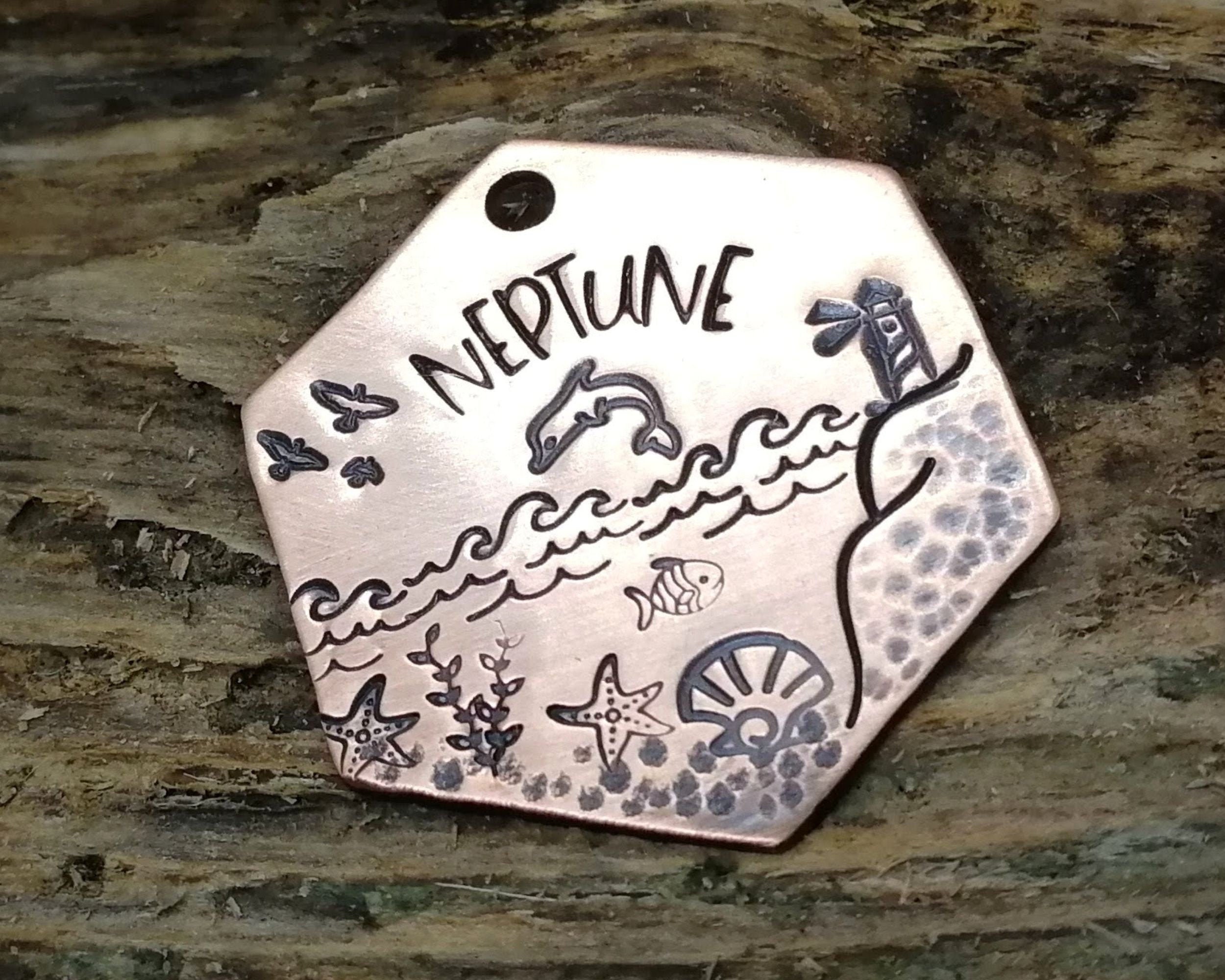 Nautical dog tag hexagon dog id tag with lighthouse Etsy
