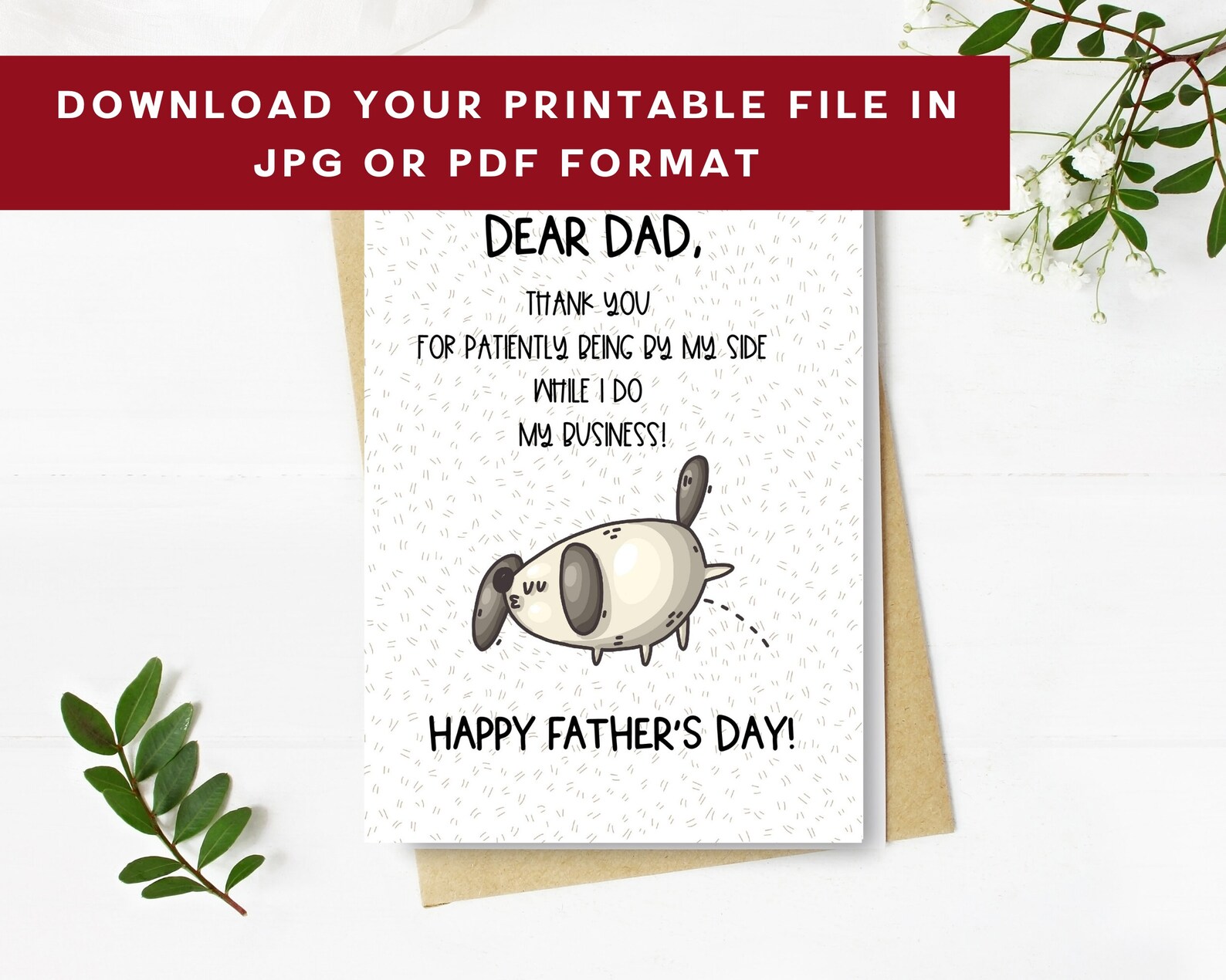 Printable Fathers Day Card Pet Dad Printable Funny Dad | Etsy