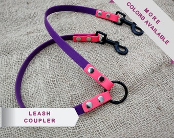 Acoplador de correa, caminante de perro doble, 2 colores