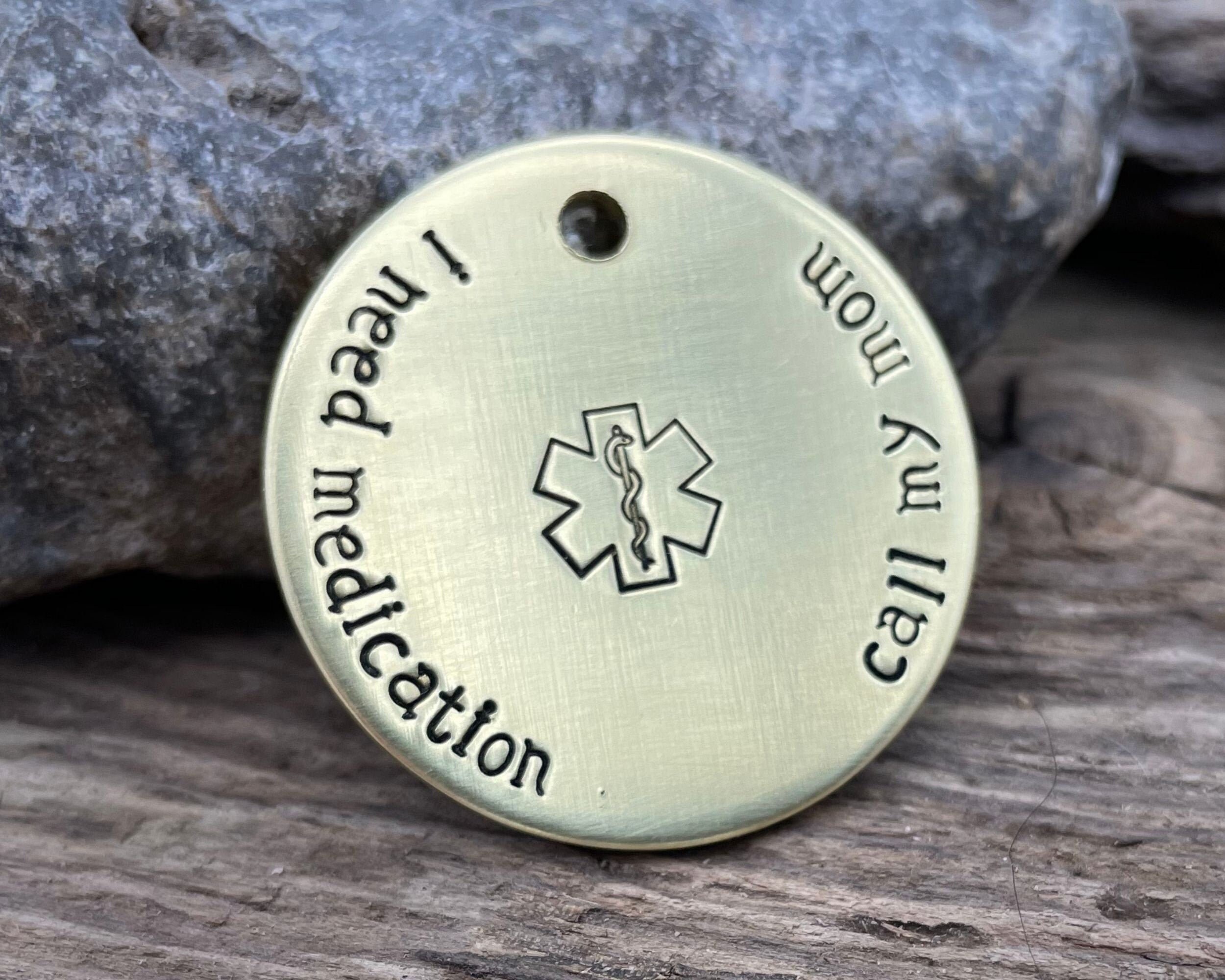 Medical alert dog tag doublesided pet id tag Etsy