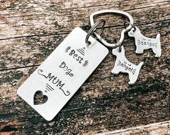 Best Dog Mom keychain, personalized dog mom gift idea