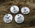Cat ID Tag, small pet tag, silver, choose your design product logo