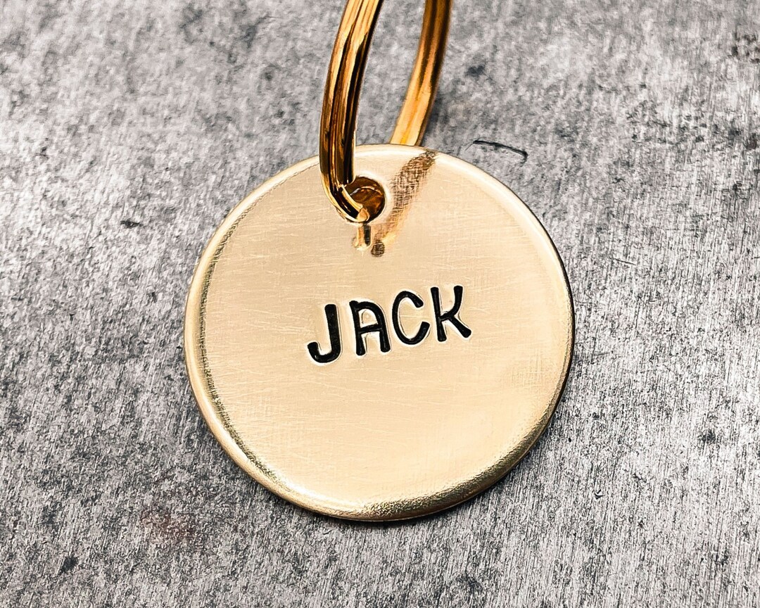 Personalized Dog Tag for Dogs Brass Dog Id Tag With Phone Etsy