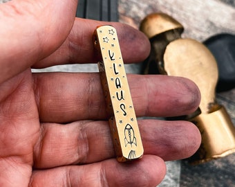 Space Dog Tag, 4-seitiger Bar-Hunde-Id-Tag mit Telefonnummer, Hundemarke für Hunde personalisiert, Hund Geschenkidee, gehämmerter Hundeanhänger, einzigartiger Haustier-Id-Tag