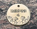 Engraved dog tag, floral dog tag, bee pet id tag hand-stamped with 2 phone numbers or address, pet name tag, dog gift idea product logo