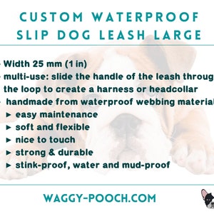 Waterproof slip dog leash, multi-use training dog leash, handmade dog lead, heavy duty dog leash for hiking or training, large / medium dogs image 10