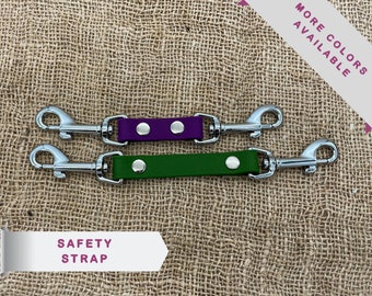 Dog collar to prong safety strap, backup, collar to harness connector, dog collar safety strap