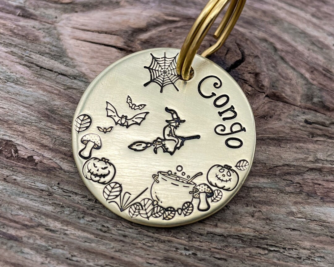 Spooky Dog Tag, Halloween Pumpkin Dog Tag, Dog Tag for Dogs