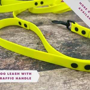 Custom dog leash with traffic handle waterproof pet lead with grab handle standard dog leash with second handle