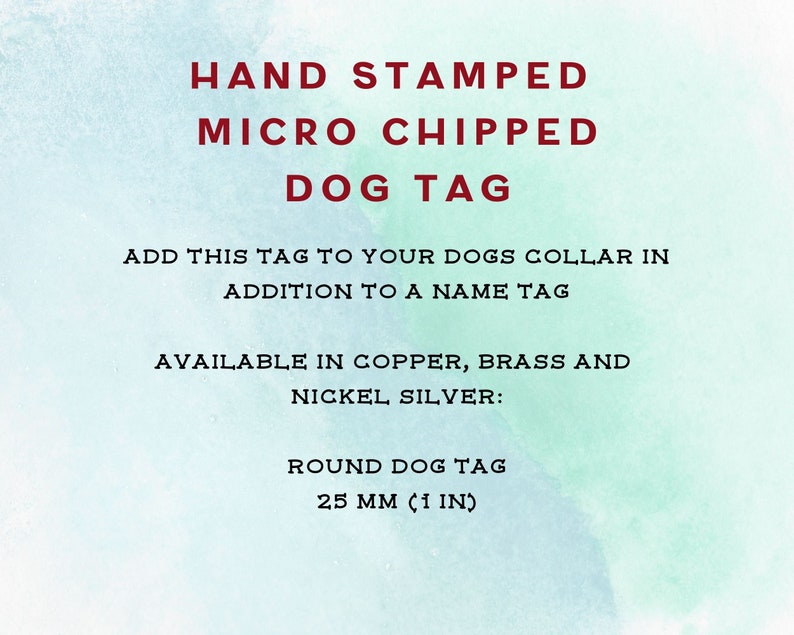 Microchipped dog tag, small pet id tag, handstamped image 10