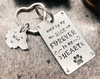 Personalized dog memorial keychain, pet loss gift, dog sympathy gift, custom dog keychain, pet bereavement keyring, dog remembrance gift