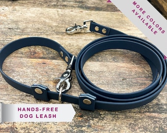 Adjustable Hands-Free Dog Leash: Waterproof Vegan Leather, Multi-Use
