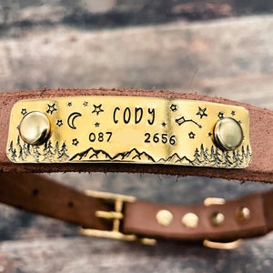 Nameplate for dog collar rivet on dog id tag silent dog tag name tag for pet collar tag brass copper nickel silver with phone number