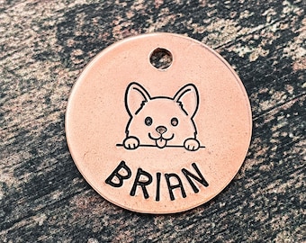 Cute dog tag for small dogs, dog tag for dogs personalized, stamped pet tag with 2 phone numbers, metal dog tag, dog collar tag, dog gift