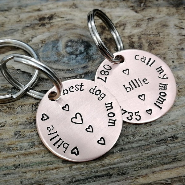 Dog tag and matching keychain, best dog mom
