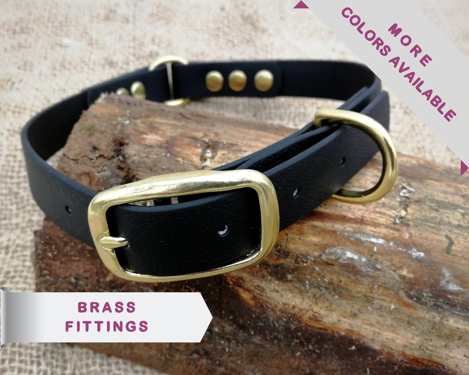 Custom dog collar deluxe brass buckle Etsy