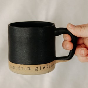 PERSONALIZE IT Basic Black Mug with White Strip for Custom Message image 3