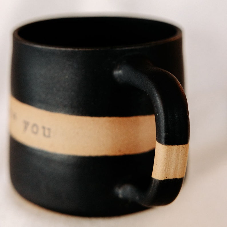 PERSONALIZE IT Basic Black Mug with White Strip for Custom Message image 9