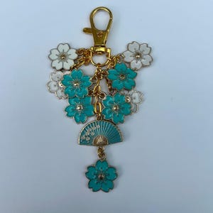 Sakura Flower Bag Clip: Japanese Pink Fan Charm Keyring image 11