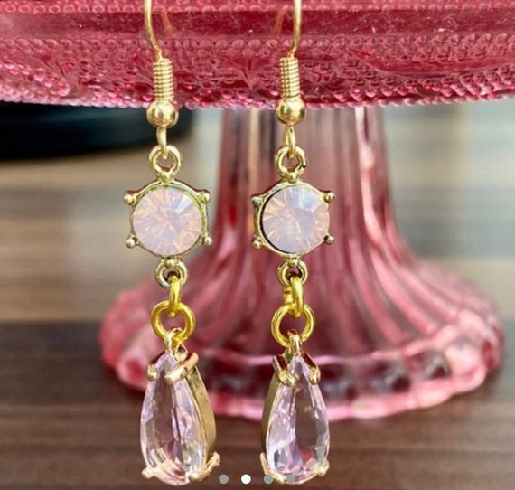 Witney Pink Crystal Drop Earrings | Accessories | New Arrivals |  Collections | L.K.Bennett, London