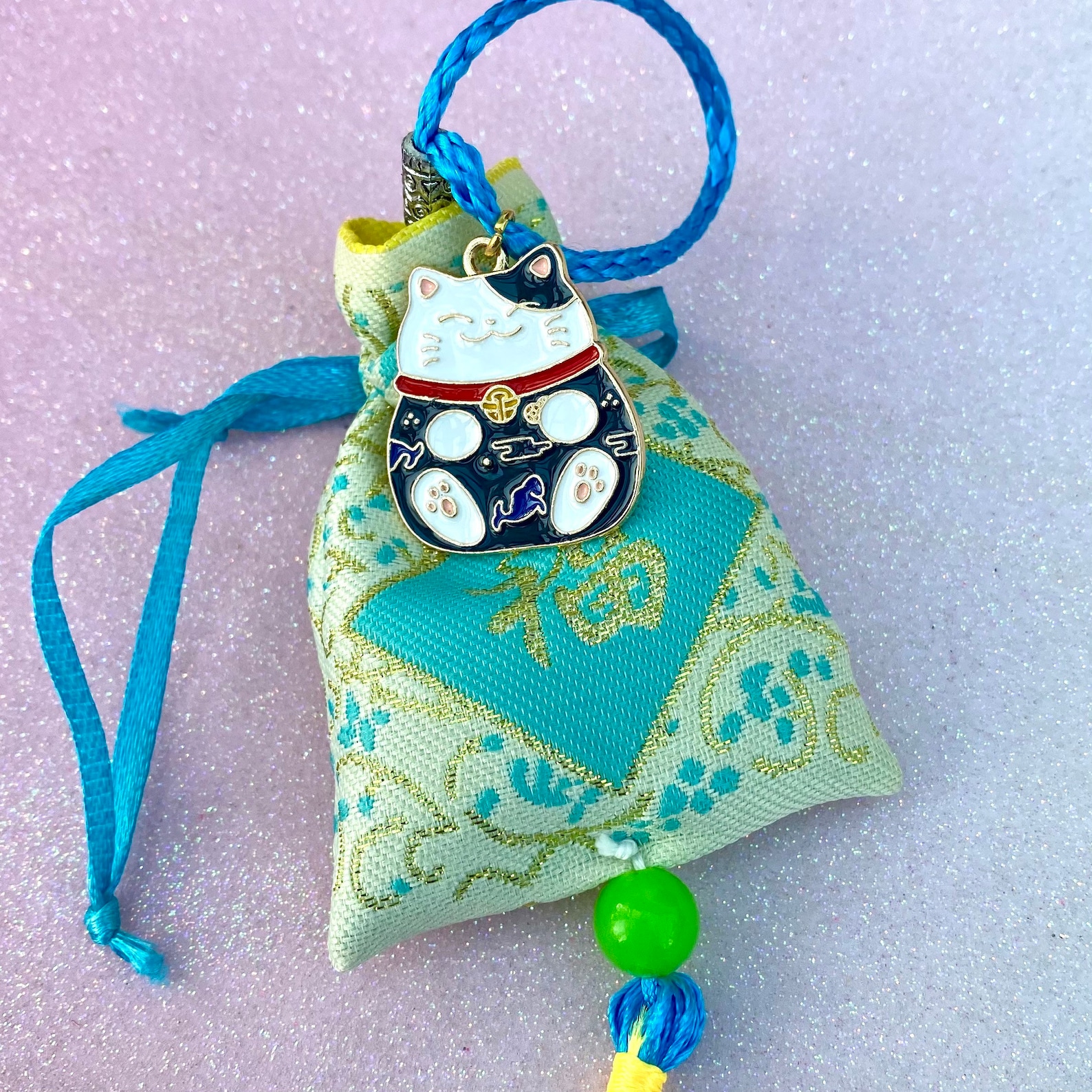 Lucky Omamori pendant charm bags with lucky rock stones anime Etsy