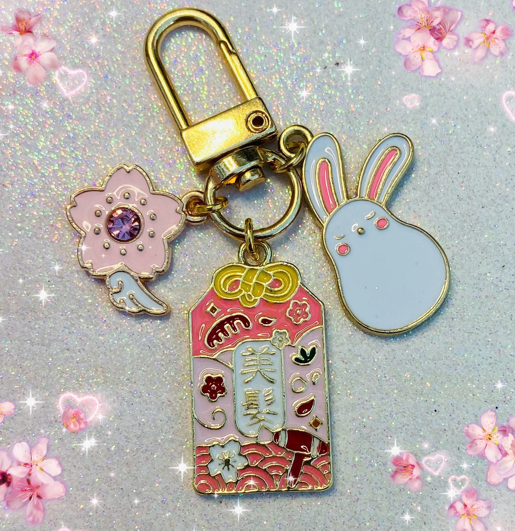 Anime keyring beauty Japanese Omamori luck amulet Sakura Etsy