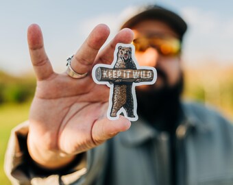 Keep It Wild Bear Vinyl-Aufkleber, Wildlife Adventure Aufkleber