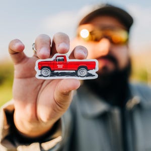 Red Truck Durable Die Cut Sticker. F100 Car Sticker. Vintage Ford Decal. Outdoor Adventure Vehicle Sticker. Project Where Logo.