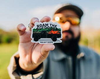 Roam the Outdoors Truck Die Cut Aufkleber - Outdoor Adventure Aufkleber