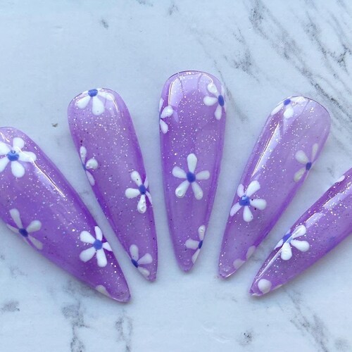 Reusable Pink Glitter Jelly Nails Clear Press on Nails Etsy