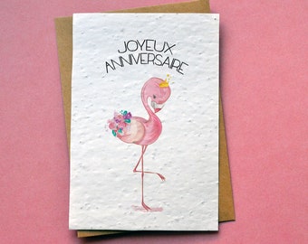 Carte Flamant Rose Etsy