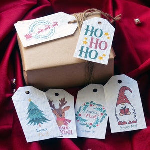 Lot de 6 étiquettes cadeau à planter Noël. Carte de voeux à planter. Etiquettes cadeaux Carte à planter Noël - Étiquette cadeau de Noël
