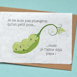 Carte à planter Petit Pois. Carte annonce grossesse. Carte ensemencée Naissance. Carte à planter Bébé.